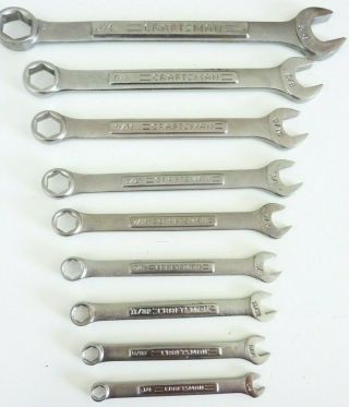Craftsman Combination Wrench Set Va Series 6 Point Sae Vintage Usa Made