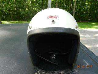 Vintage 70 ' s Bell Magnum II White Motorcycle Racing Helmet,  Size 7 1/8 