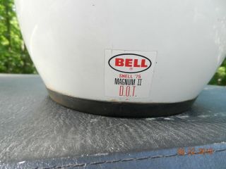 Vintage 70 ' s Bell Magnum II White Motorcycle Racing Helmet,  Size 7 1/8 