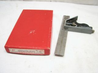 Vintage Millers Falls No 1276 6 " Combination Machinist Tri Square Tool Rule Box