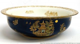 Carlton Ware Kang Hsi 2021 Vintage Art Deco Gilt Porcelain Centerpiece Bowl
