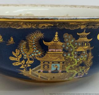 Carlton Ware Kang Hsi 2021 Vintage Art Deco Gilt Porcelain Centerpiece Bowl 2