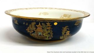Carlton Ware Kang Hsi 2021 Vintage Art Deco Gilt Porcelain Centerpiece Bowl 5