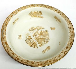 Carlton Ware Kang Hsi 2021 Vintage Art Deco Gilt Porcelain Centerpiece Bowl 7