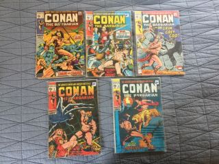 Rare 1970 Bronze Age Conan The Barbarian 1 - 5 Complete