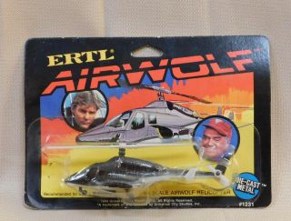 Vintage 1984 Universal Studios Ertl Die Cast 1/64 Airwolf Helicopter 1231 Moc