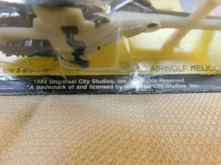 Vintage 1984 UNIVERSAL STUDIOS ERTL DIE CAST 1/64 AIRWOLF HELICOPTER 1231 MOC 2