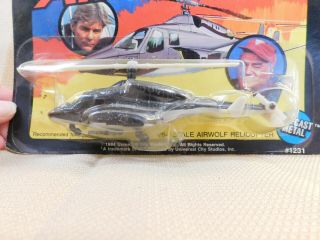 Vintage 1984 UNIVERSAL STUDIOS ERTL DIE CAST 1/64 AIRWOLF HELICOPTER 1231 MOC 4