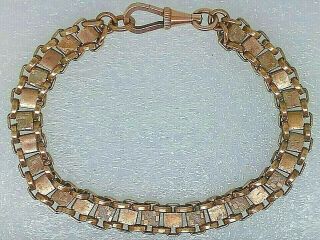 Antique Victorian Rose Rolled Gold Engraved Book Chain Link Bracelet