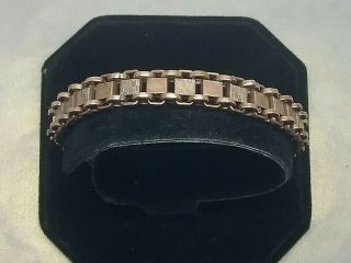 ANTIQUE VICTORIAN ROSE ROLLED GOLD ENGRAVED BOOK CHAIN LINK BRACELET 2