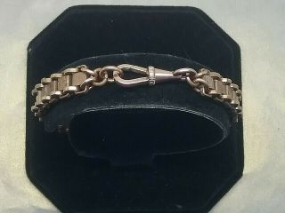 ANTIQUE VICTORIAN ROSE ROLLED GOLD ENGRAVED BOOK CHAIN LINK BRACELET 4