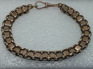 ANTIQUE VICTORIAN ROSE ROLLED GOLD ENGRAVED BOOK CHAIN LINK BRACELET 5