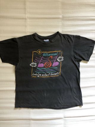 Vtg 1991 Bridge School Benefit T - Shirt Sonic Youth Neil Young Willie Nelson L/xl