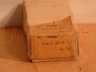 WW2 British Canadian Wireless Set No.  19,  WS19 etc.  Bulbs 4V P WB0067 Qty12 NOS 2