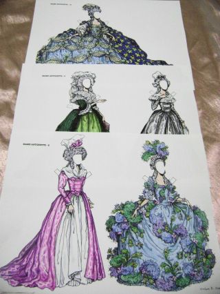 VTG PAPER DOLLS ORIGINAL1991 MARIE ANTOINETTE RALPH HODGDON SIGNED 22 PAGES 6