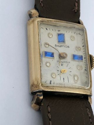 Vintage 10k R.  G.  P GOLD Antique Art Deco SABROS GEM DIAL mens watch 5