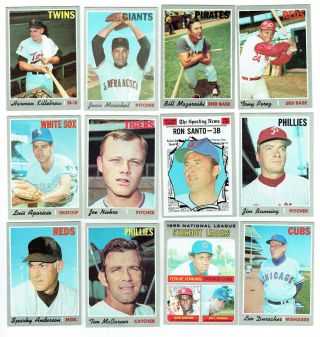 1970 Topps Near Complete Baseball Card Set Vintage 417 Of 720 Cards W/ 34 Hi 