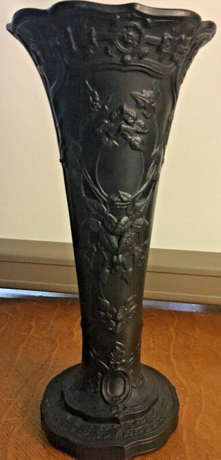 Vintage Wedgwood Basalt Trumpet Vase