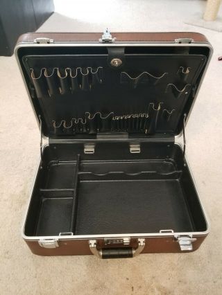 Vintage Platt Cases For Business & Industry Leather Tool Case RARE 1980s 2