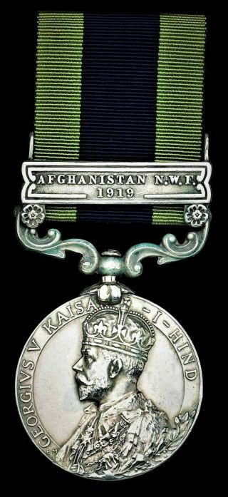 British Medal Third Afghan War 1919 Extremely Rare To Intelligence Corps N.  W.  F.  P