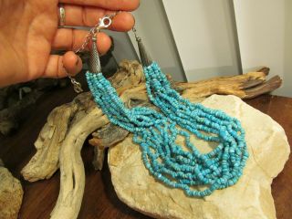 Carolyn Pollack 925 Sterling Silver Turquoise Seed Bead Multistrand Necklace