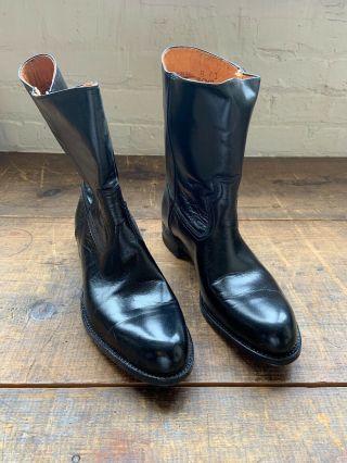 Vtg.  Acme Wellingtons Western 10” Leather Cowboy Boots Sz 10.  5 C Nos