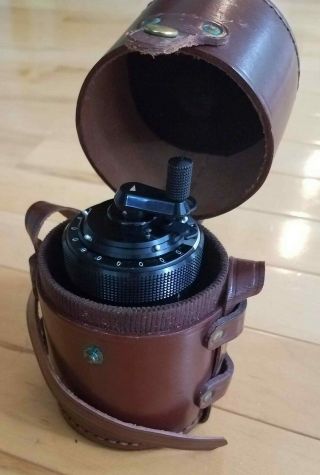 Curta Mechanical Calculator LEATHER CASE in vintage 4