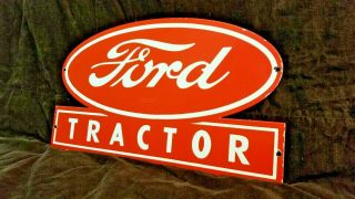 Vintage Ford Porcelain Gas Auto Motors Parts Service Station Dealership Sign