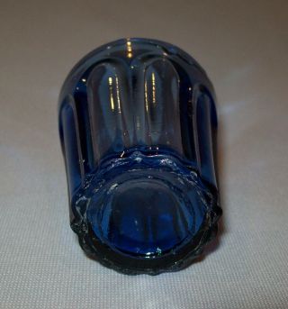 Antique Vtg 19th C 1840 ' s Cobalt Blue Paneled Shot Glass Small Tumbler 5