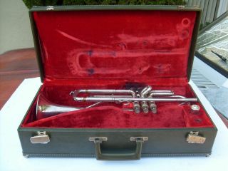 Vintage 1960 ' s Henri Selmer Paris DeVille Silver Bb Trumpet w/ Case & Mouthpiece 12