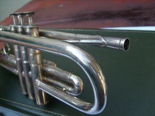 Vintage 1960 ' s Henri Selmer Paris DeVille Silver Bb Trumpet w/ Case & Mouthpiece 6