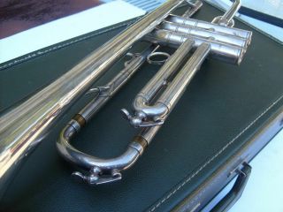 Vintage 1960 ' s Henri Selmer Paris DeVille Silver Bb Trumpet w/ Case & Mouthpiece 8
