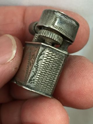 2 Miniature Vintage Sterling Silver Lift Arm Pocket Lighters 10