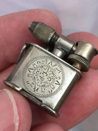 2 Miniature Vintage Sterling Silver Lift Arm Pocket Lighters 3