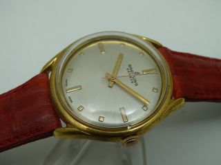 Vintage Breitling Swiss Watch Refinished Dial Gold Plated Case
