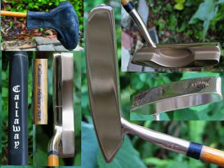 Rare Copper/brass Callaway Hickory Shafted Mf3 Blade Putter Oe Callaway Grip 35 "