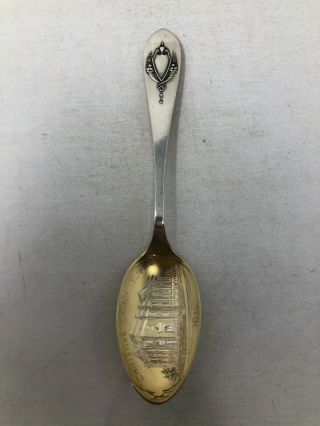 Lunt Sterling Silver Souvenir Spoon Christian Church Auburn Nebraska