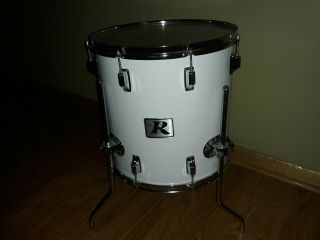 Vintage Rogers Big R 16x16 Floor Tom Drum In White -