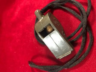 U.  S.  Navy Whistle With Lanyard Wwii Marked U.  S.  N.  1945 Rc