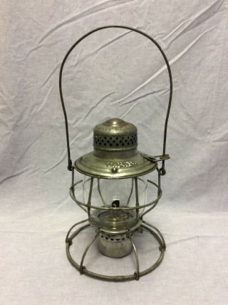 Vandalia Railroad Handlan - Buck Lantern W/etched Tall Ext.  Base Melon Globe,  Rare