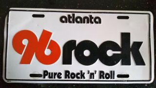 Vintage 96 Rock Wkls Atlanta Metal Car Tag