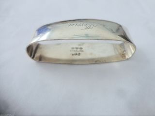 WATSON STERLING NAPKIN RING ENGRAVED NAME OF IRMA,  FLAT BACK OVAL 3/4 