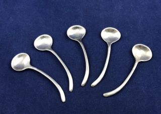 Vintage Sterling Silver Salt Cellar Spoons - Set Of 5