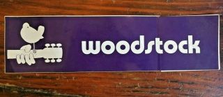 Woodstock Music Festival Vintage Bumper Sticker 1969 Concert Rare