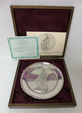 Vintage Danbury Sterling Silver Plate 5146 Moses By Michelangelo