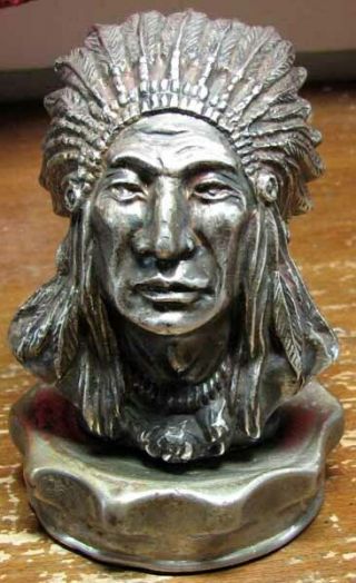 Rare Early Model A Ford Indian Chief Radiator Cap Mascot L@@k F246