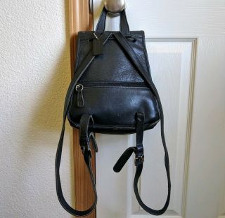 COACH Vintage Black Soft Leather Drawstring Turnlock Daypack Backpack 9791 USA 2