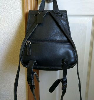 COACH Vintage Black Soft Leather Drawstring Turnlock Daypack Backpack 9791 USA 4