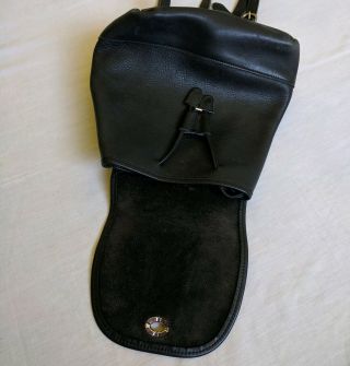 COACH Vintage Black Soft Leather Drawstring Turnlock Daypack Backpack 9791 USA 5