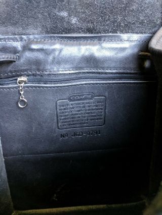 COACH Vintage Black Soft Leather Drawstring Turnlock Daypack Backpack 9791 USA 6
